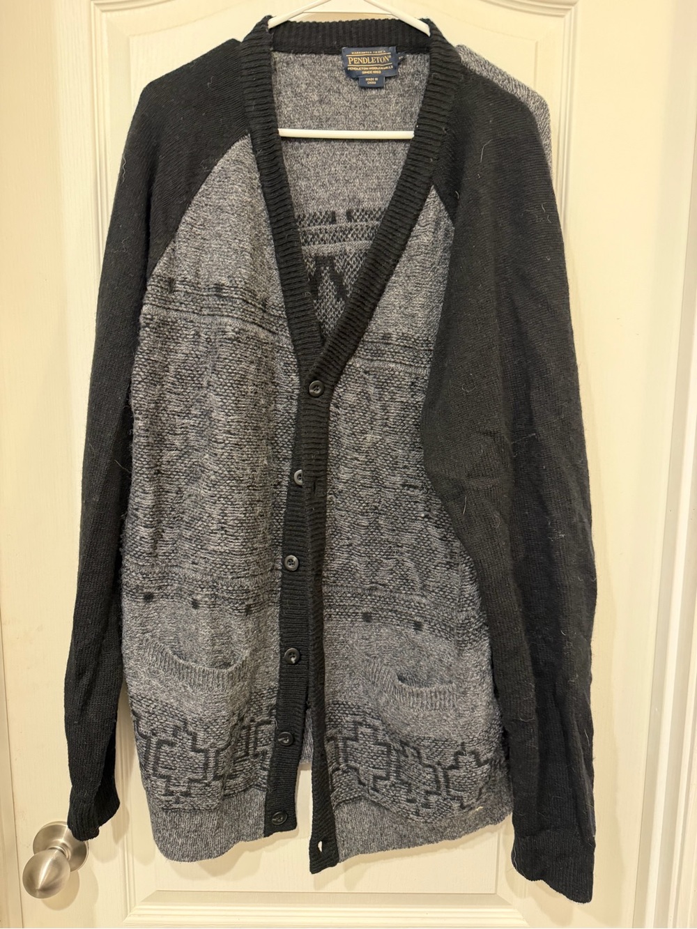 Pendleton Black & Gray Button-Front Women’s Cardigan